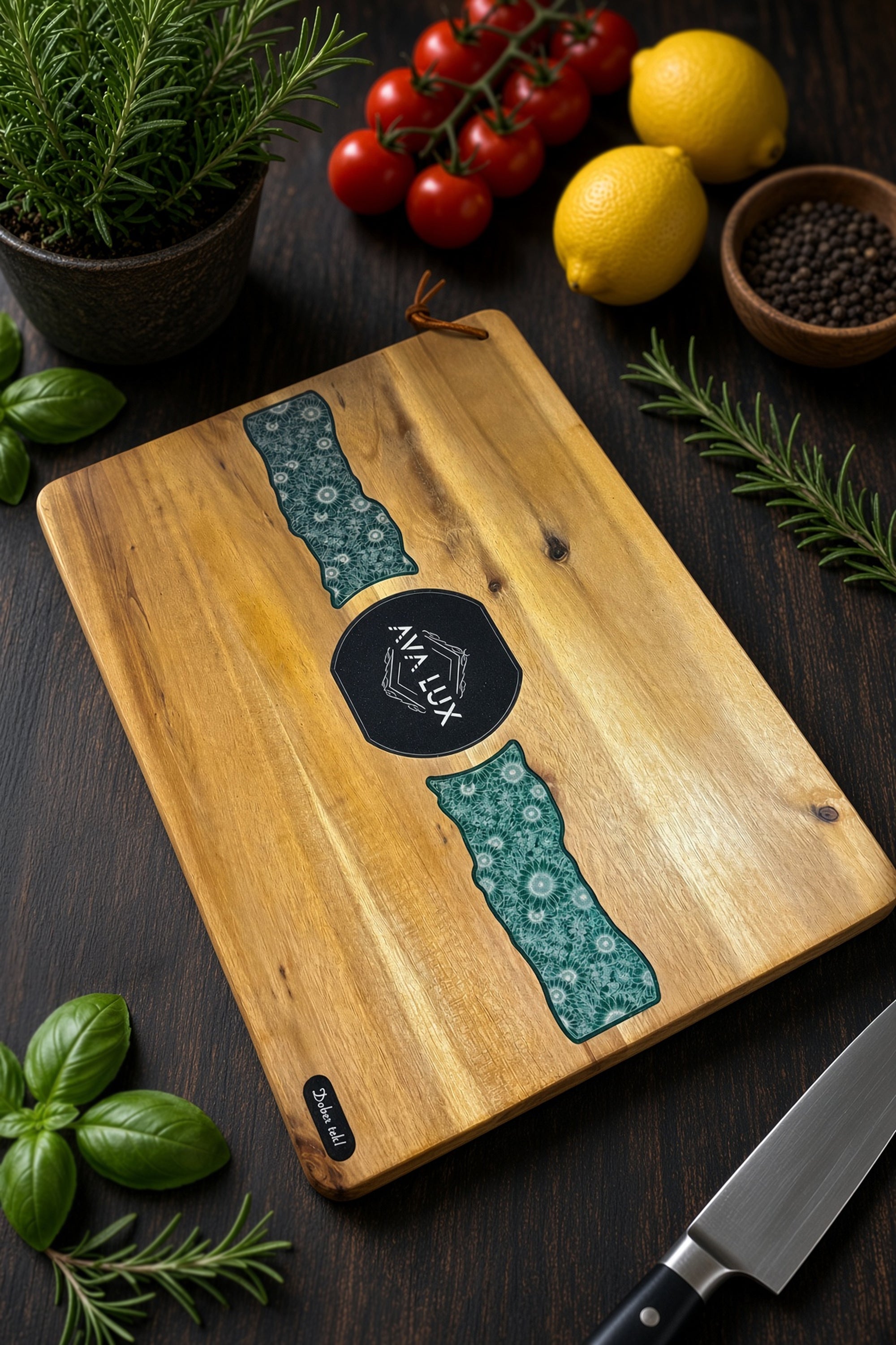 Large Wooden Cutting Board - River
