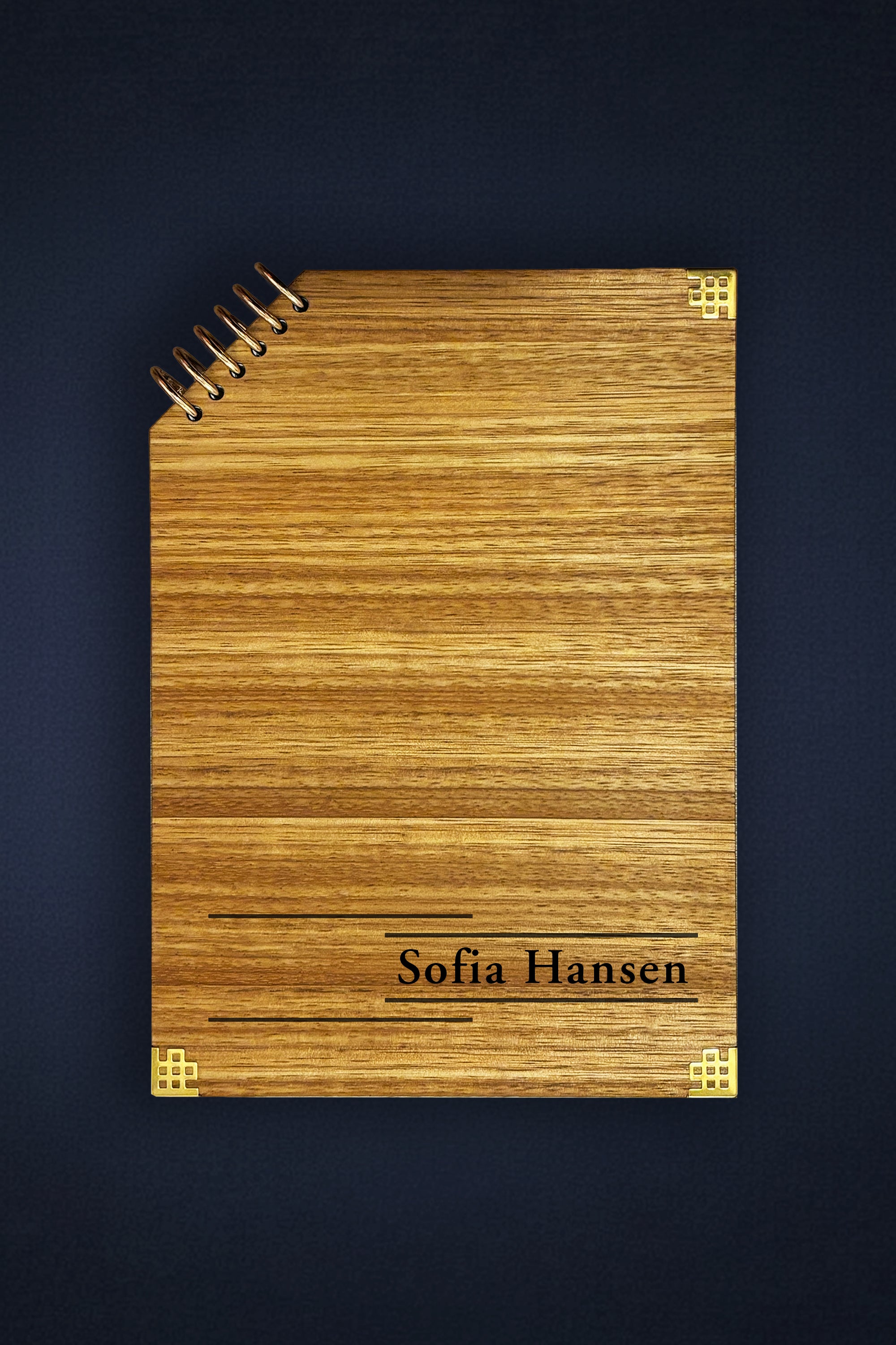 Ava Lux - Edge Amber – Executive Wooden B5 Notebook