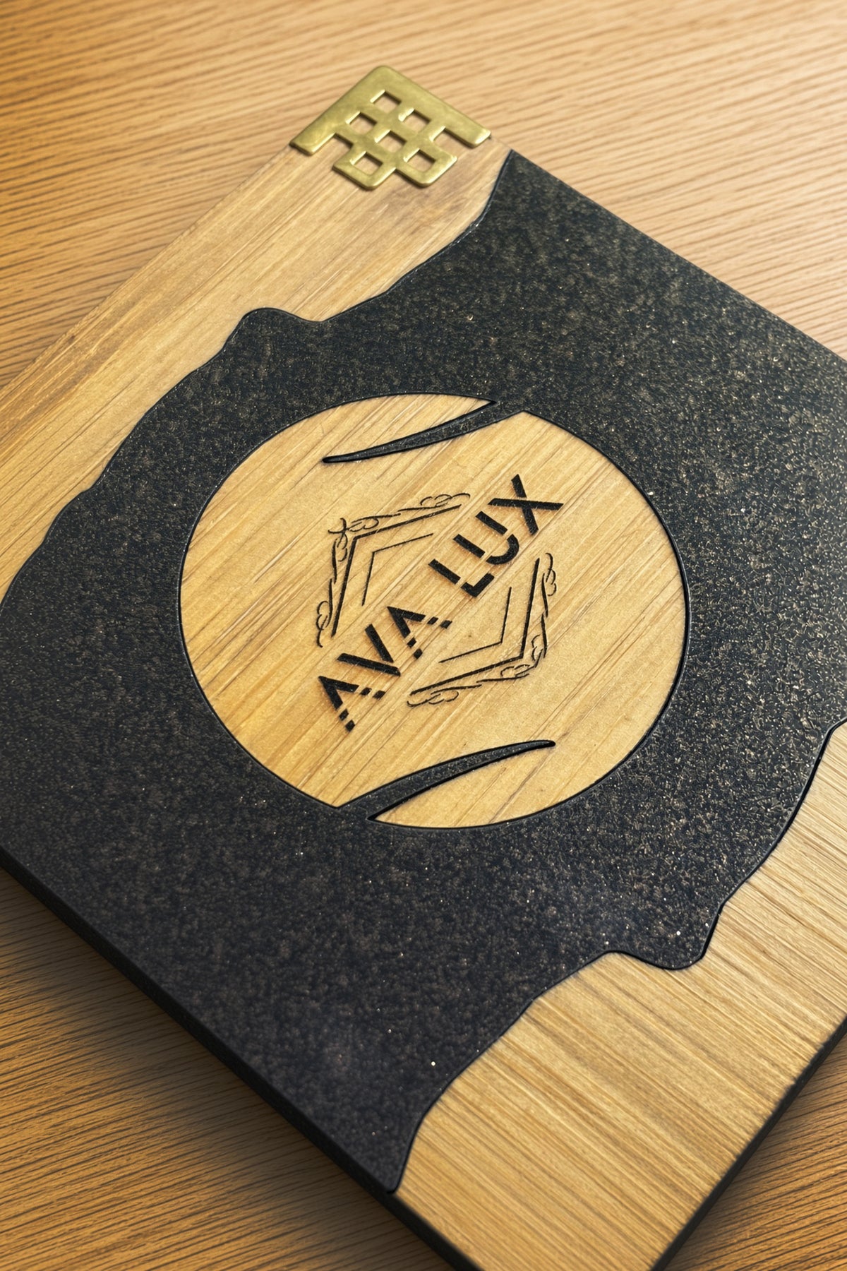 Laser-Engraved Wooden Coaster - Nero